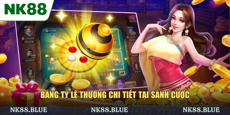 Bảng tỷ lệ thưởng chi tiết tại sảnh cược